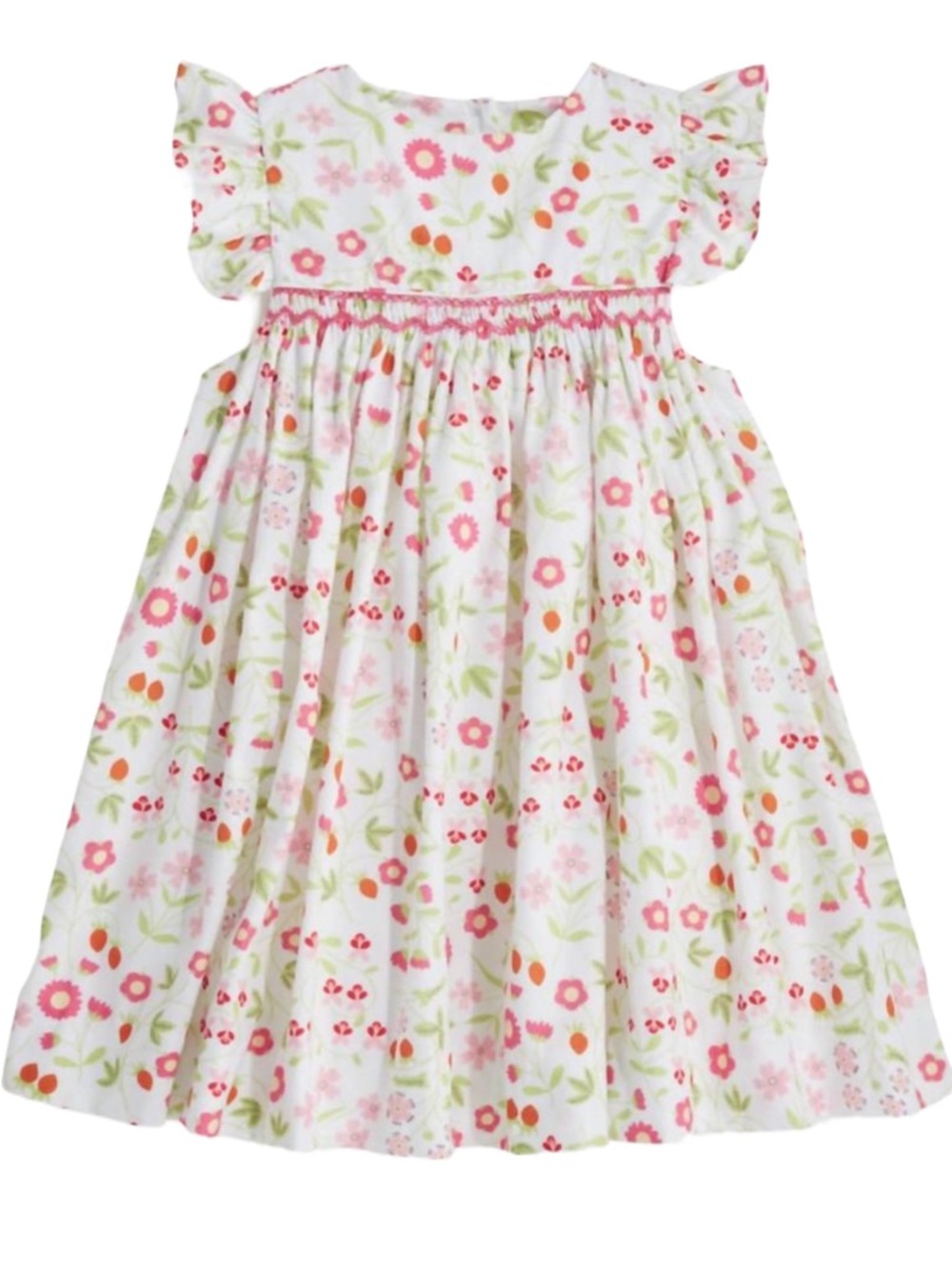Bella Bliss Smocked Daphne Strawberry Fields Dress SZ 8